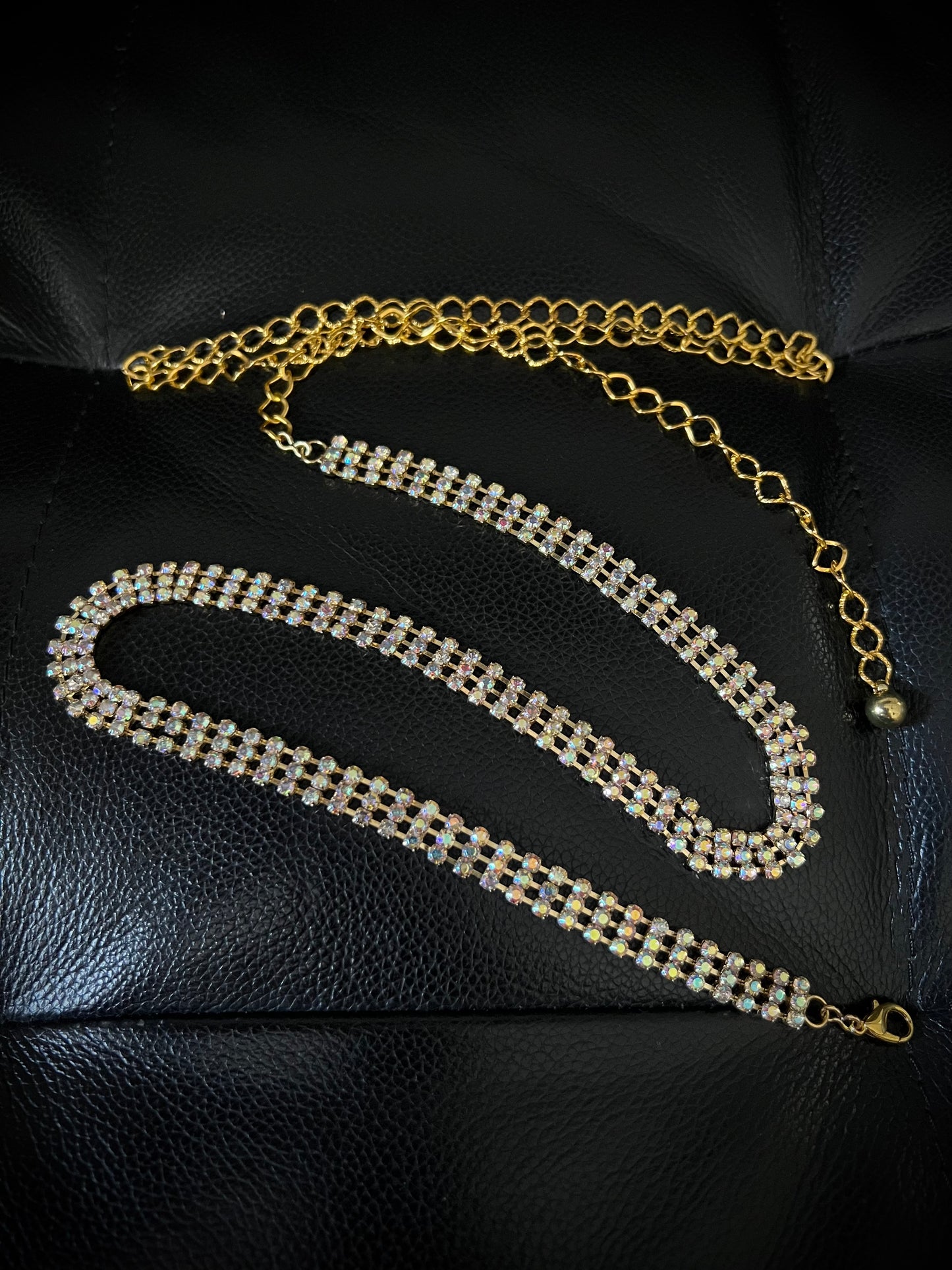 Women's Gold Stone Chain Belt